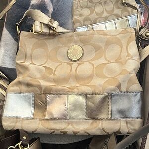 Coach Signature Stripe Patchwork File Bag Crossbody Bag 2012